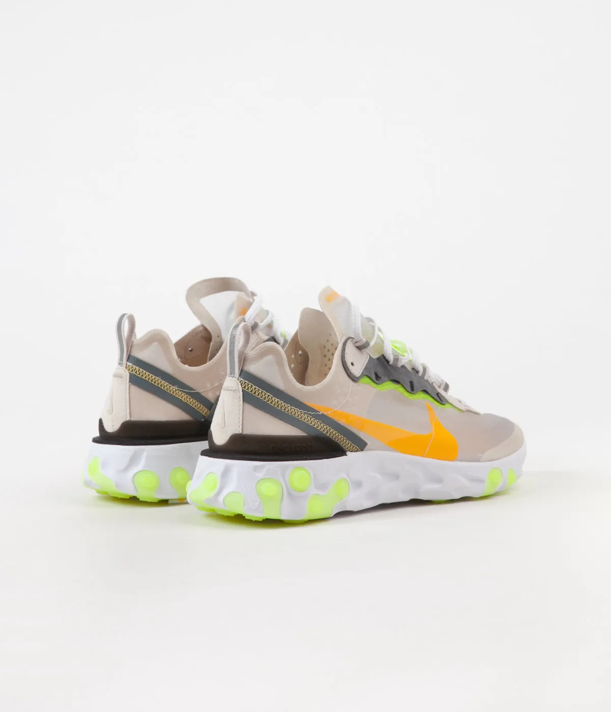 Nike React Element 87 Shoes - Light Orewood Brown / Laser Orange - Volt Glow