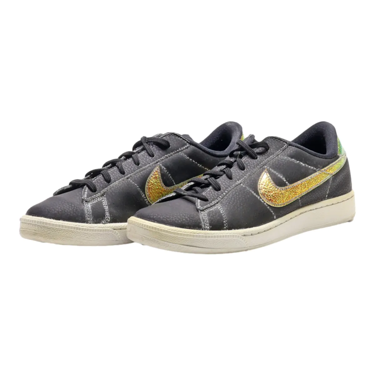 NIKE Tennis Classic Sneaker Trainers Black Leather Womens UK 4.5