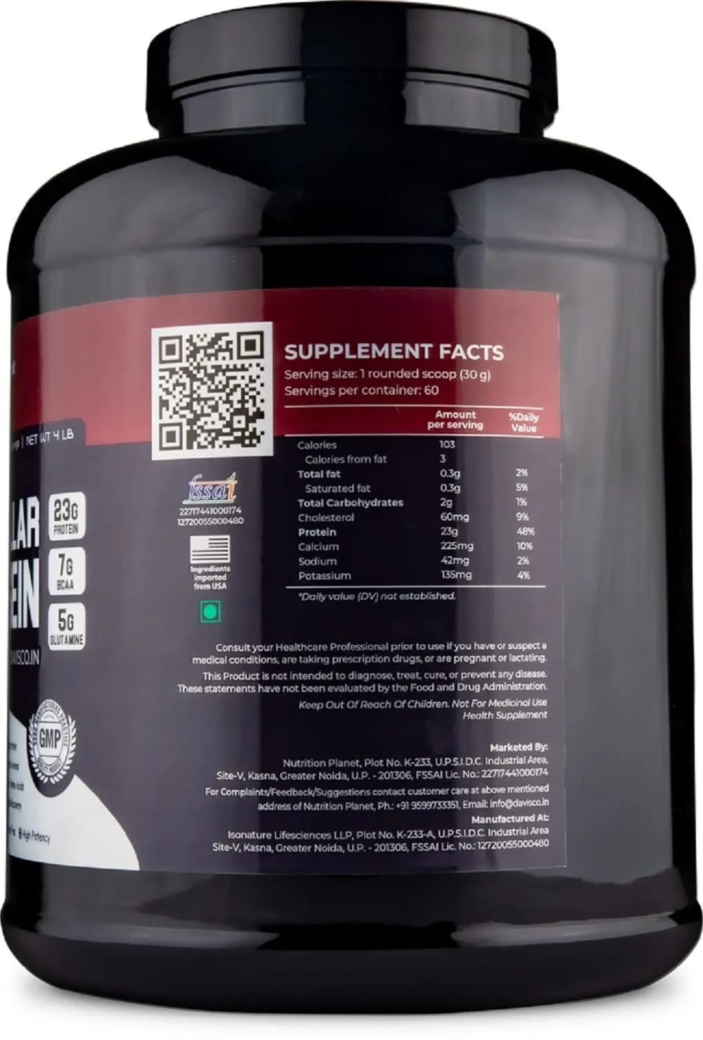 Nutrition Planet 100% Micellar Casein (With Added DigeZyme) for Pre/Post Workout Recovery (Chocolate - 4lb, 60 Servings)