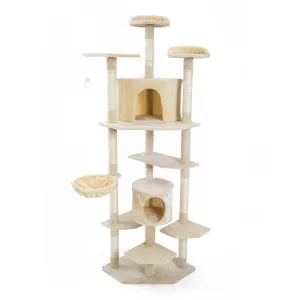 Paw Mate 201cm Beige Cat Tree Parala Multi Level Scratcher