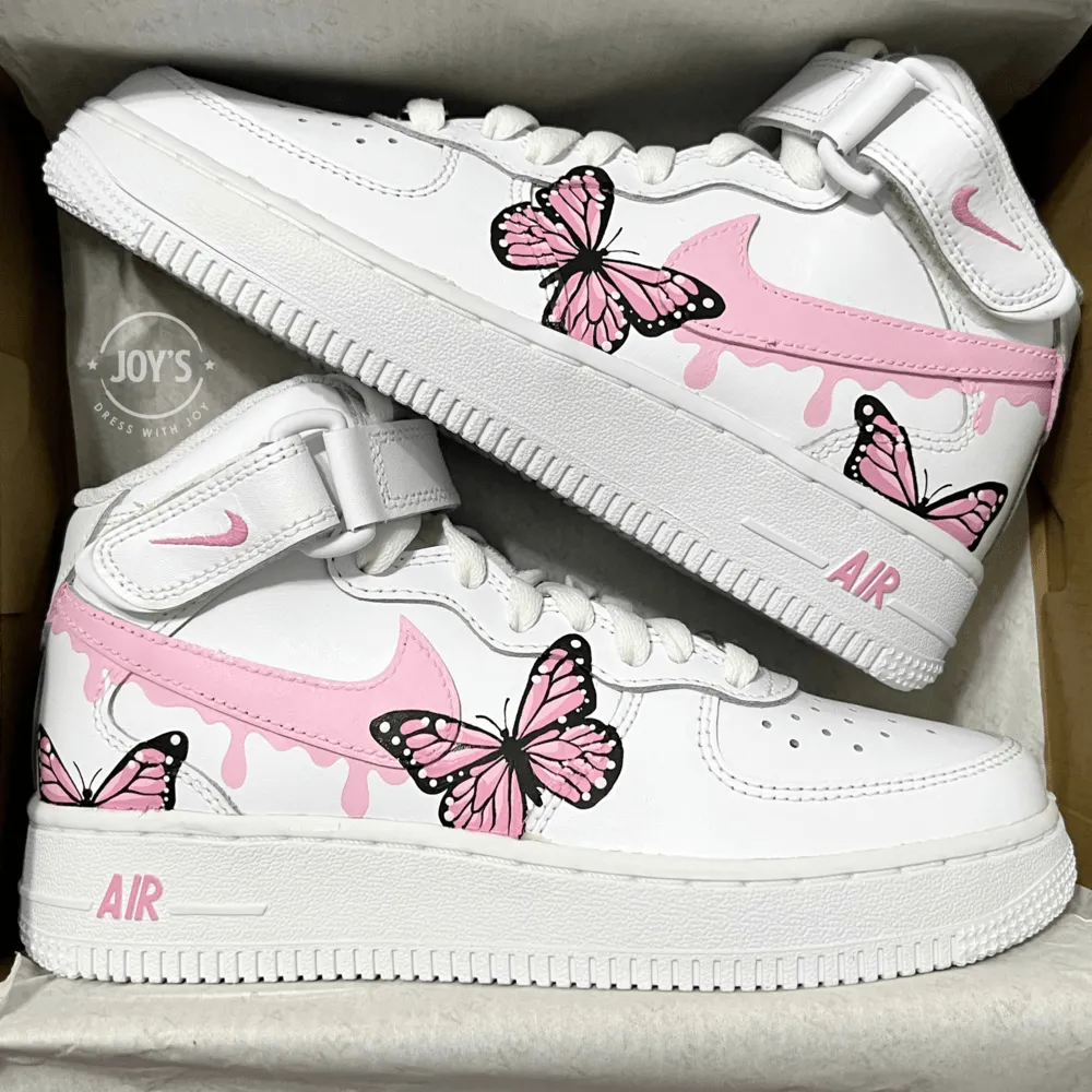 Pink Drip Butterflies Custom Air Force 1