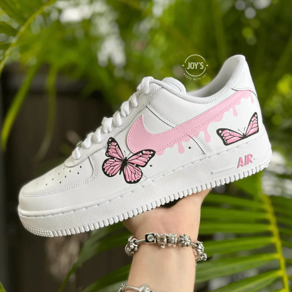 Pink Drip Butterflies Custom Air Force 1