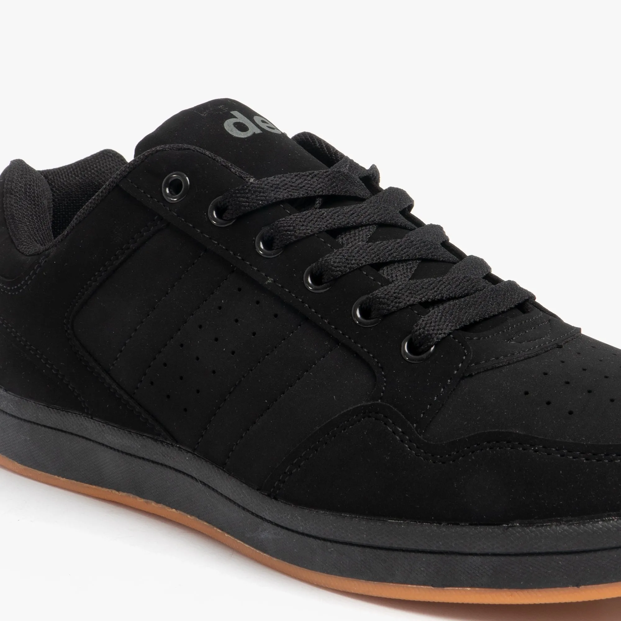 QUARK Unisex Teens Lace Up Trainers Black