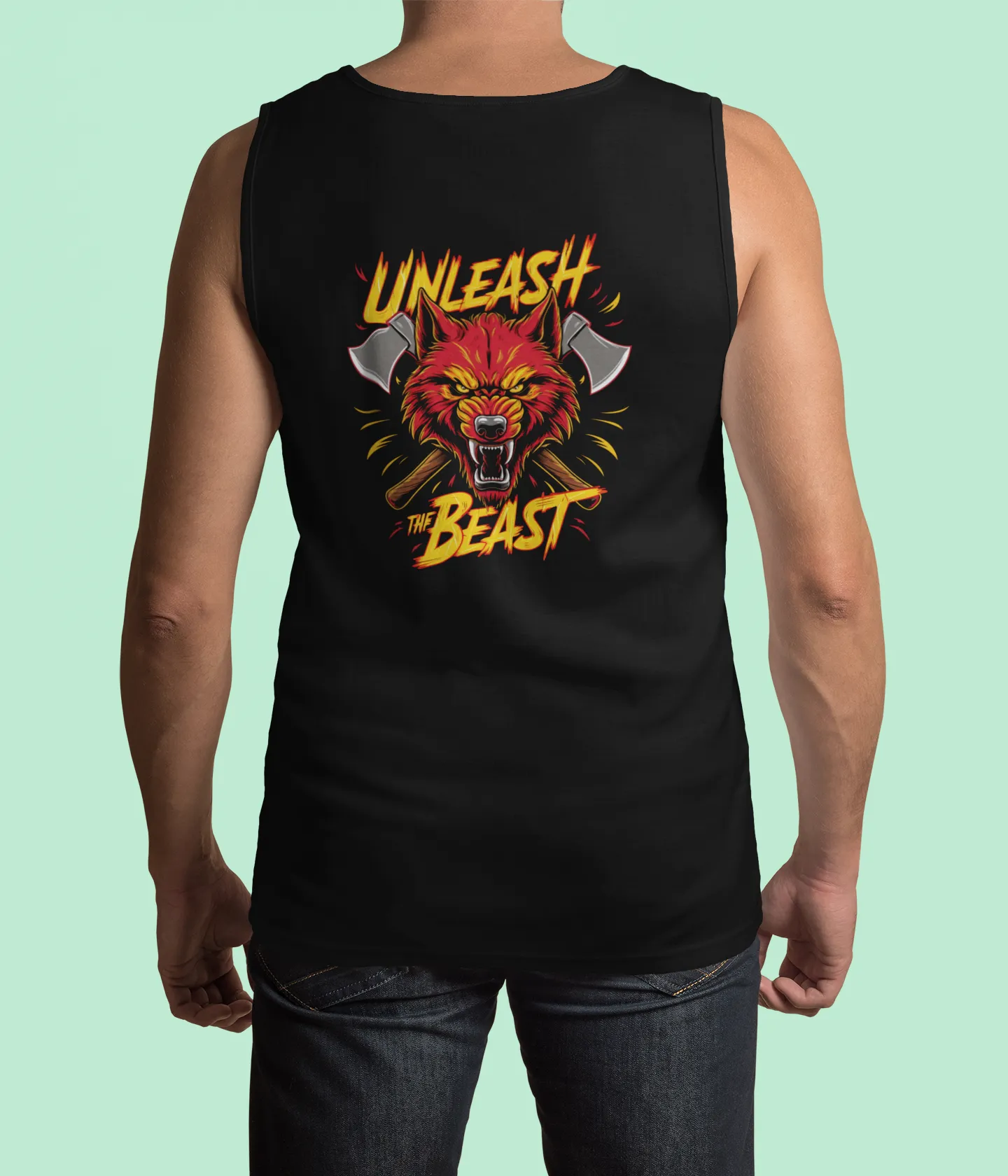 "Unleash The Beast" Round Neck Sleeveless T-Shirt for Active Lifestyles