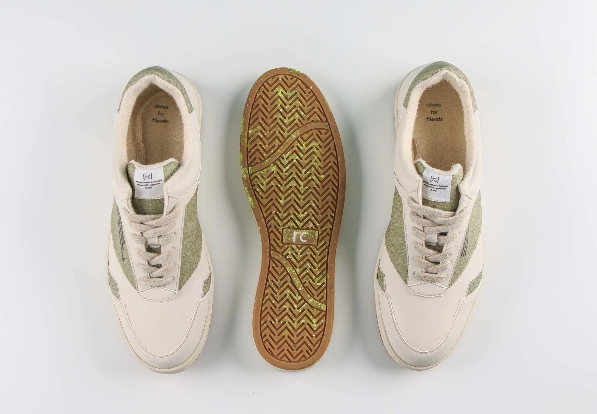 RC Retro Corn Leather Vegan Sneakers | Beige & Green