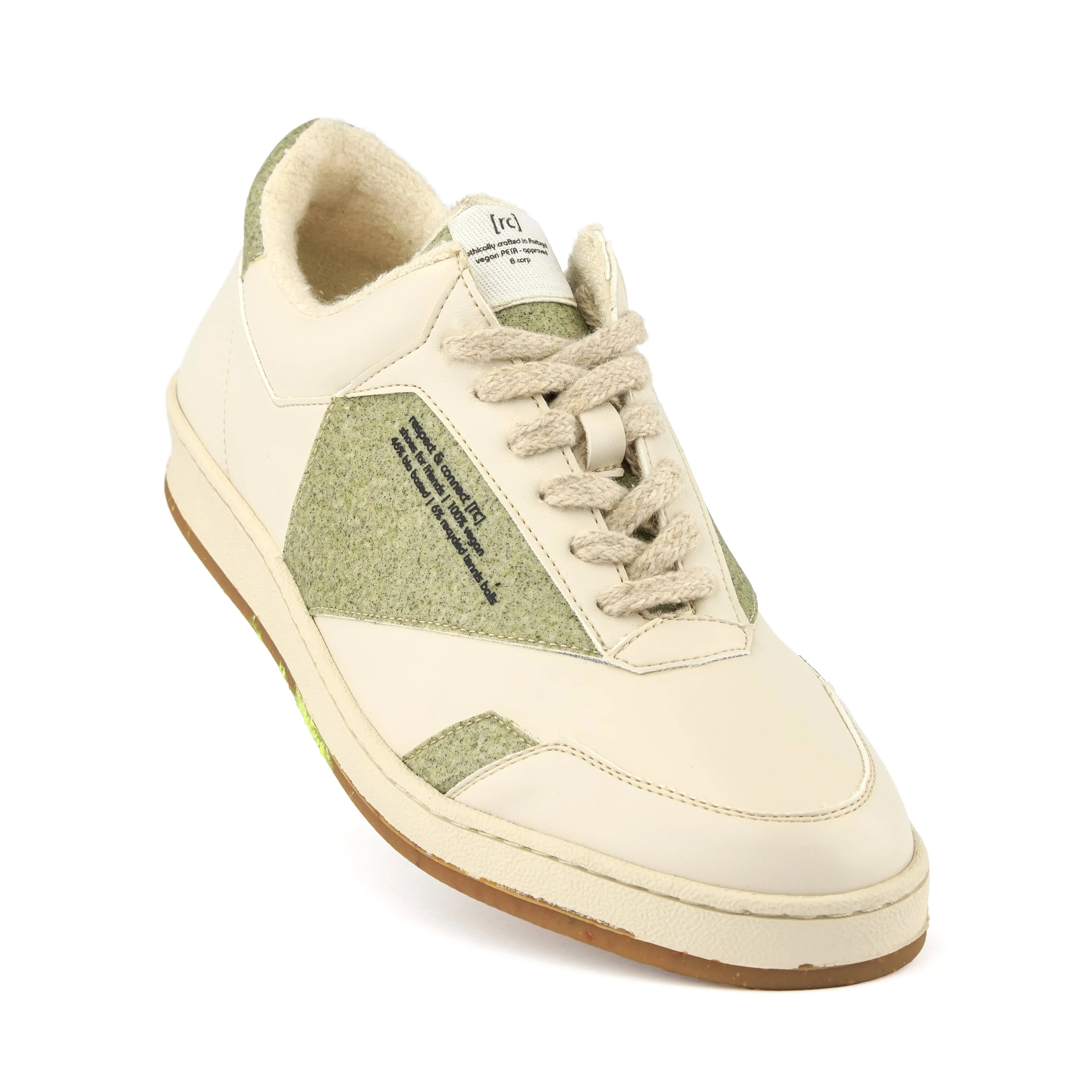 RC Retro Corn Leather Vegan Sneakers | Beige & Green