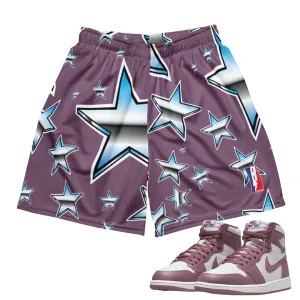 Retro 1 OG "Mauve" All Starr Mesh Basketball Shorts