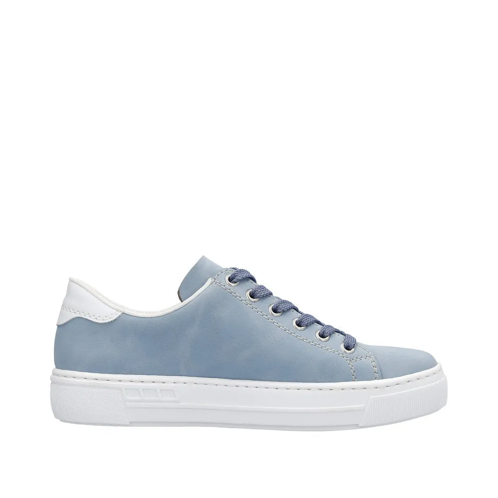 Rieker L8802-10 Enya Ladies Light Blue Multi Lace Up Shoes