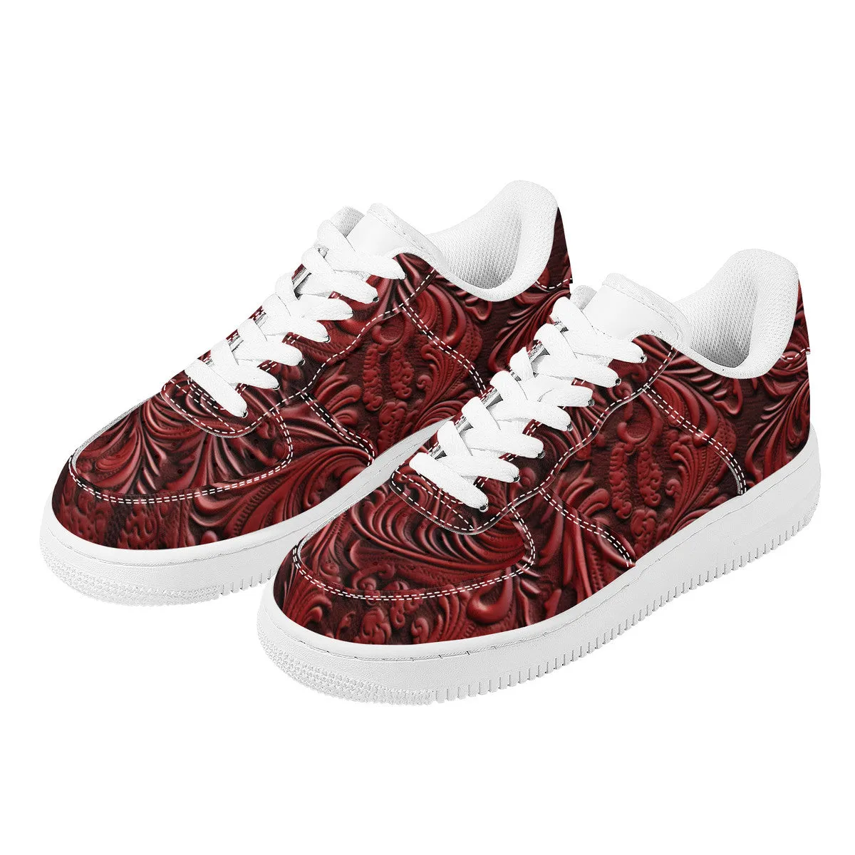 RVT Low Top Unisex Sneaker-Feligree Red