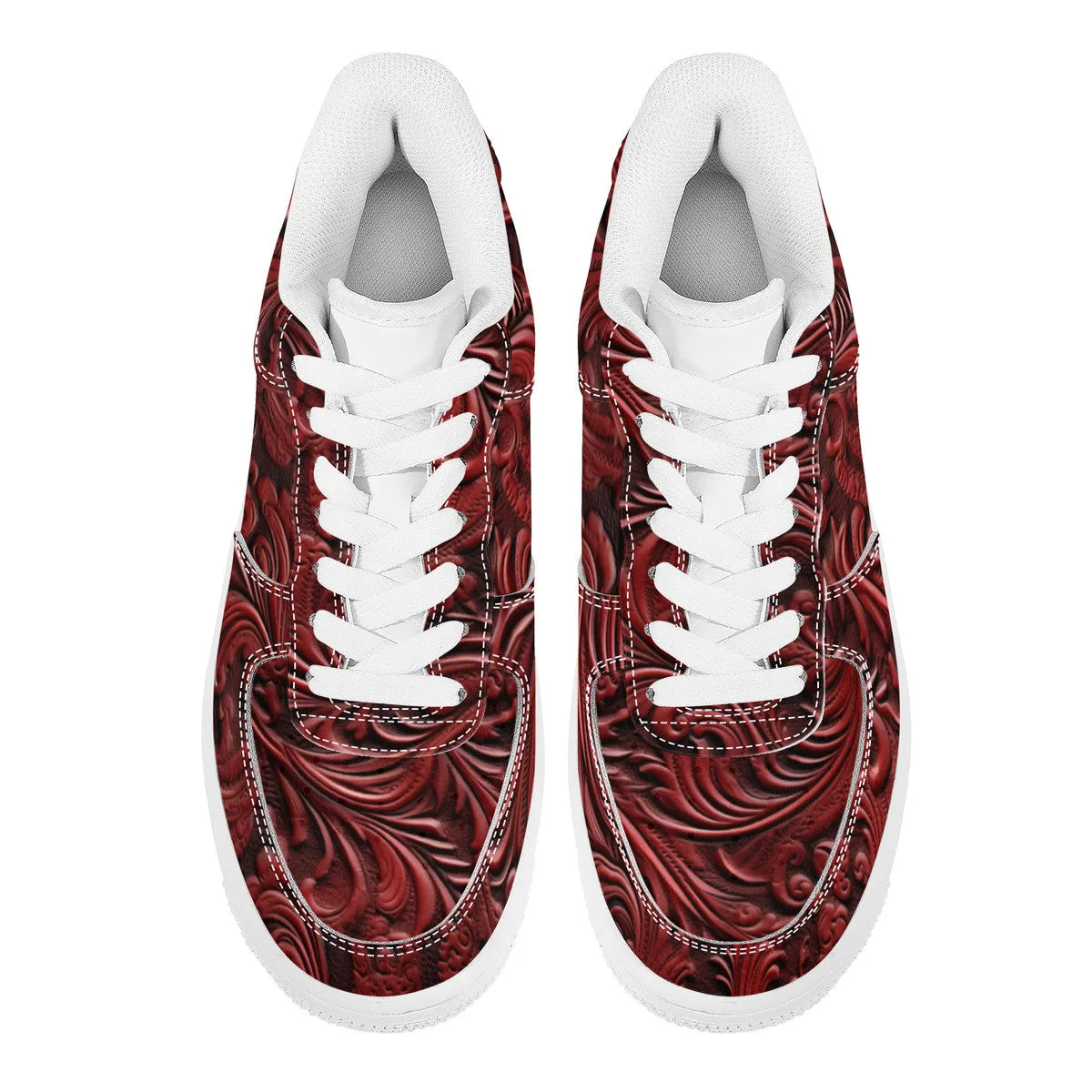 RVT Low Top Unisex Sneaker-Feligree Red