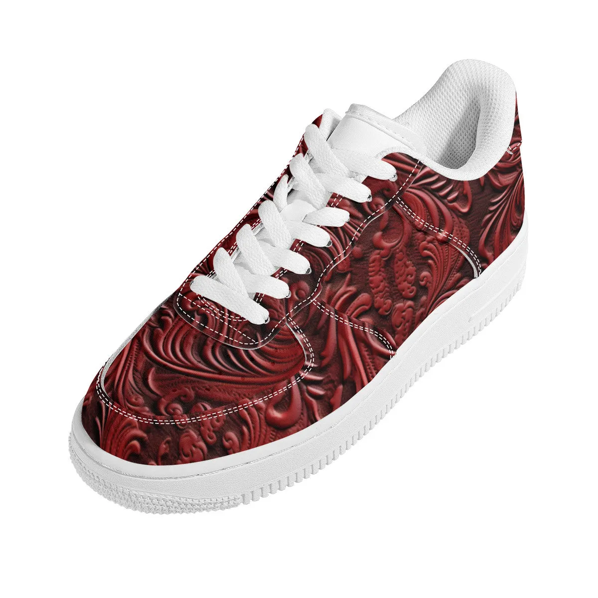 RVT Low Top Unisex Sneaker-Feligree Red