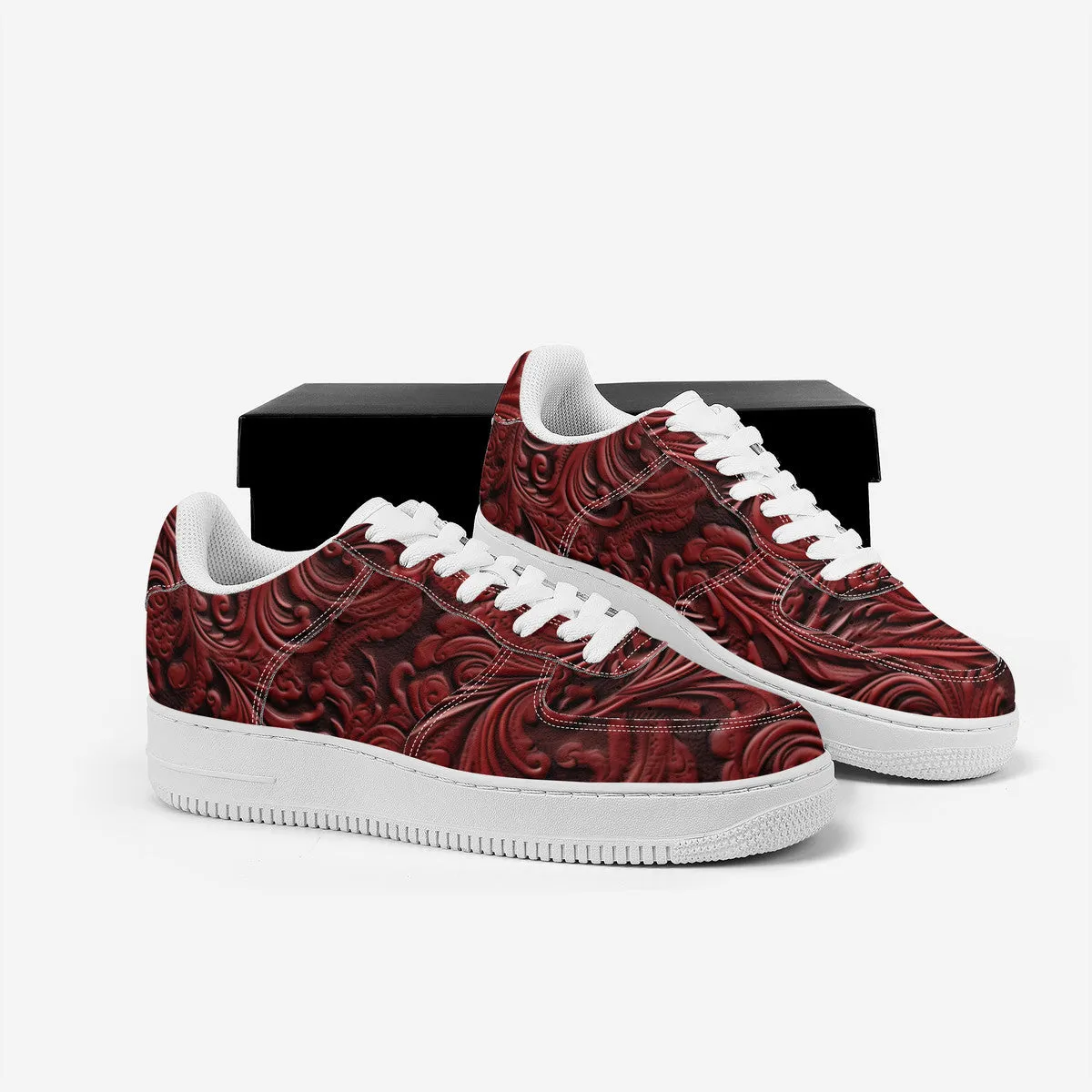 RVT Low Top Unisex Sneaker-Feligree Red