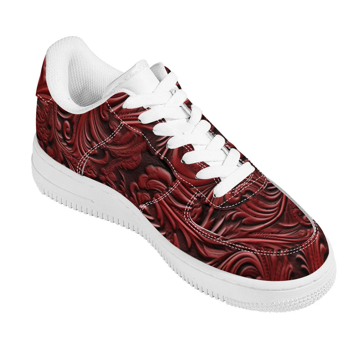 RVT Low Top Unisex Sneaker-Feligree Red