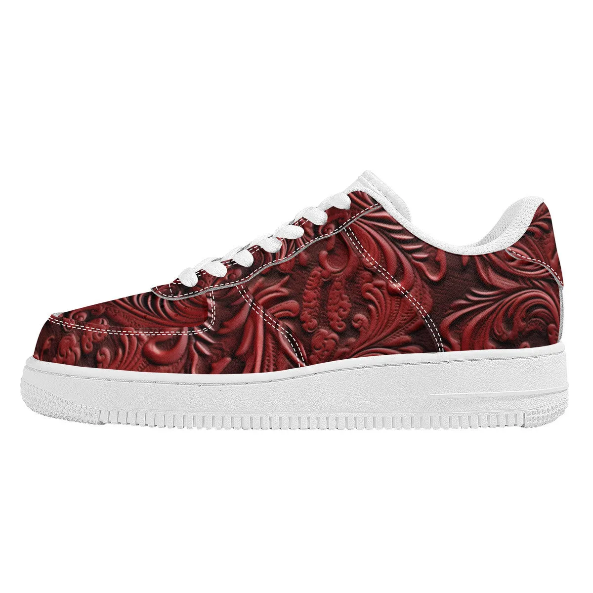 RVT Low Top Unisex Sneaker-Feligree Red