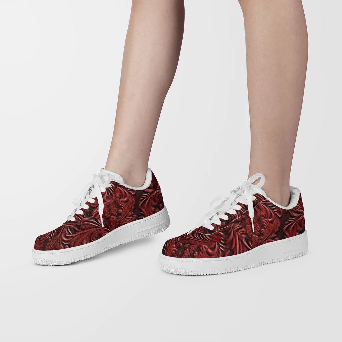 RVT Low Top Unisex Sneaker-Feligree Red