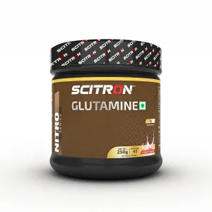 Scitron Nitro Series Glutamine 250g- Lychee Flavour | 5g Glutamine per Serving | Recovery & Muscle Support