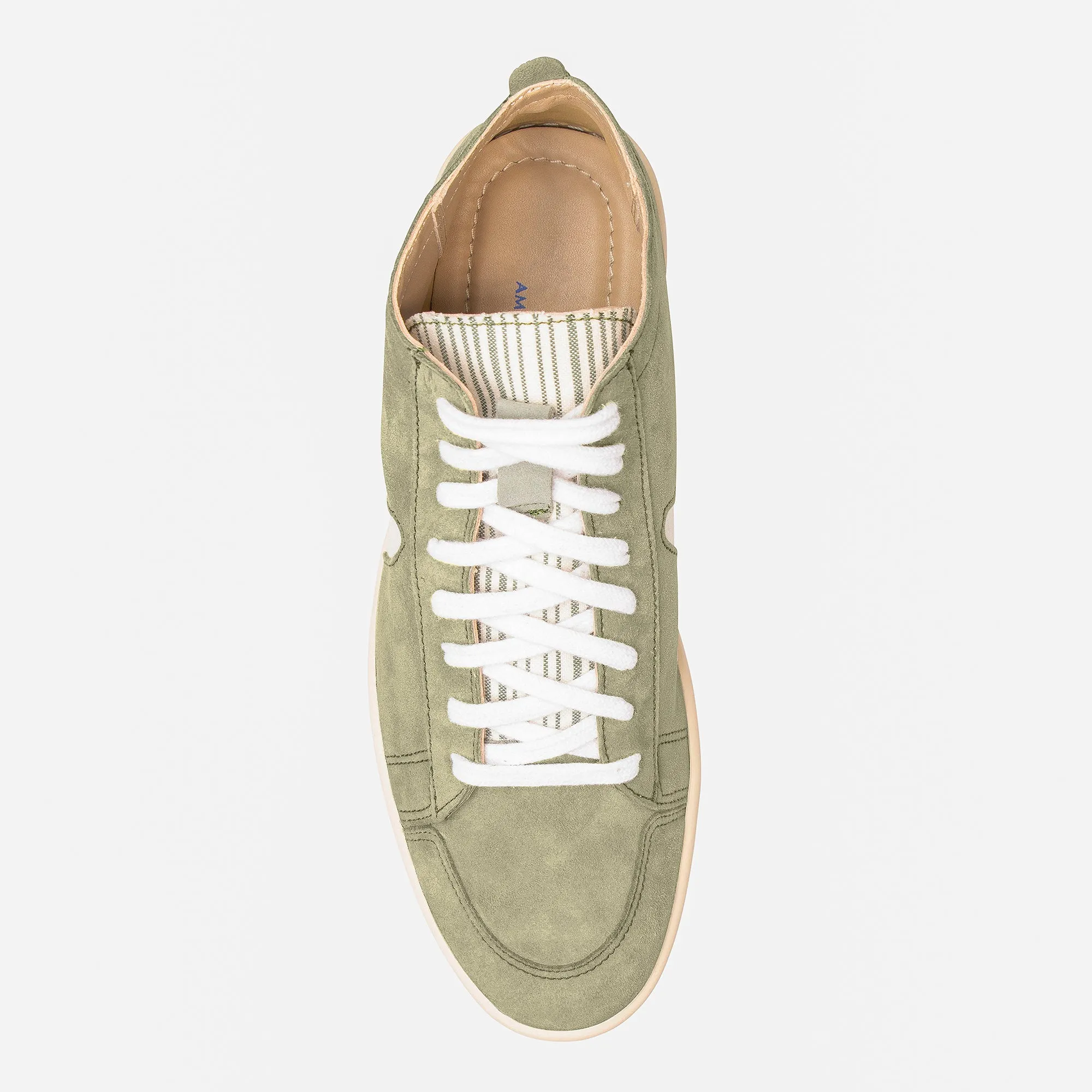 Sea Spray Suede White Horn Lamu High Top Sneakers