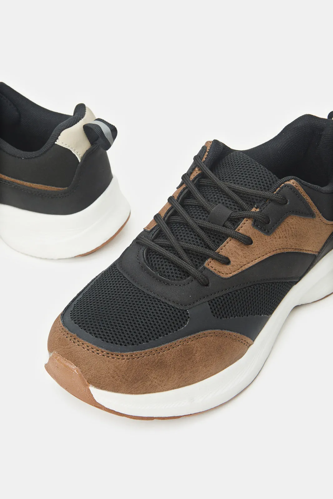 Senior Boys Black And Brown Chunky Sneaker