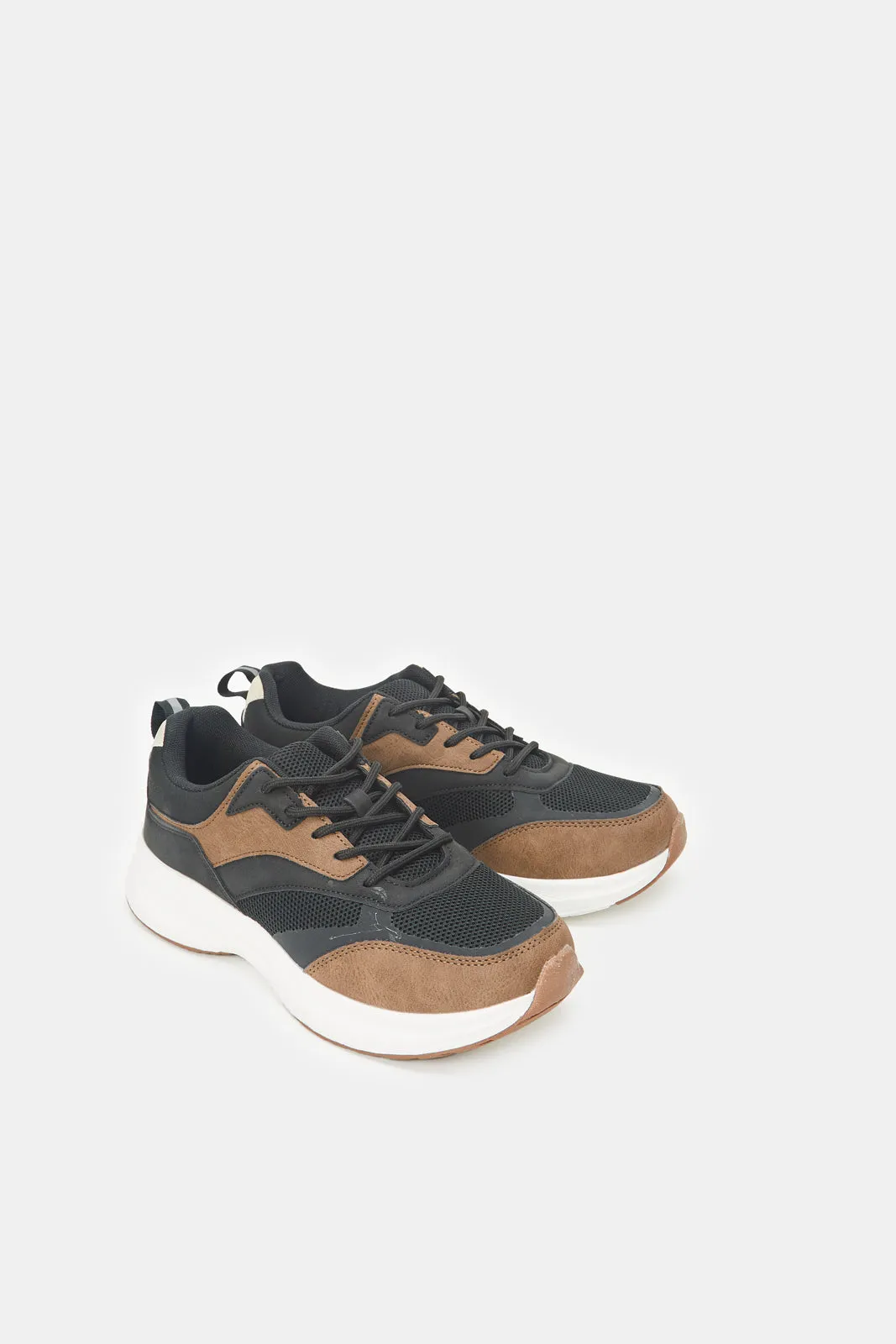 Senior Boys Black And Brown Chunky Sneaker