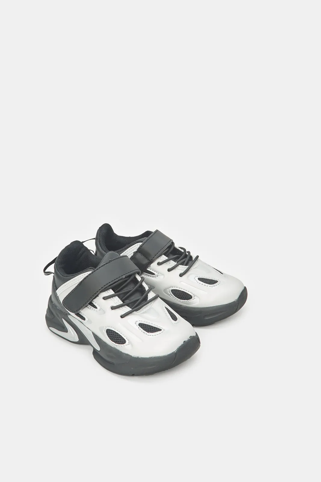 Senior Boys Black And White Chunky Trainer