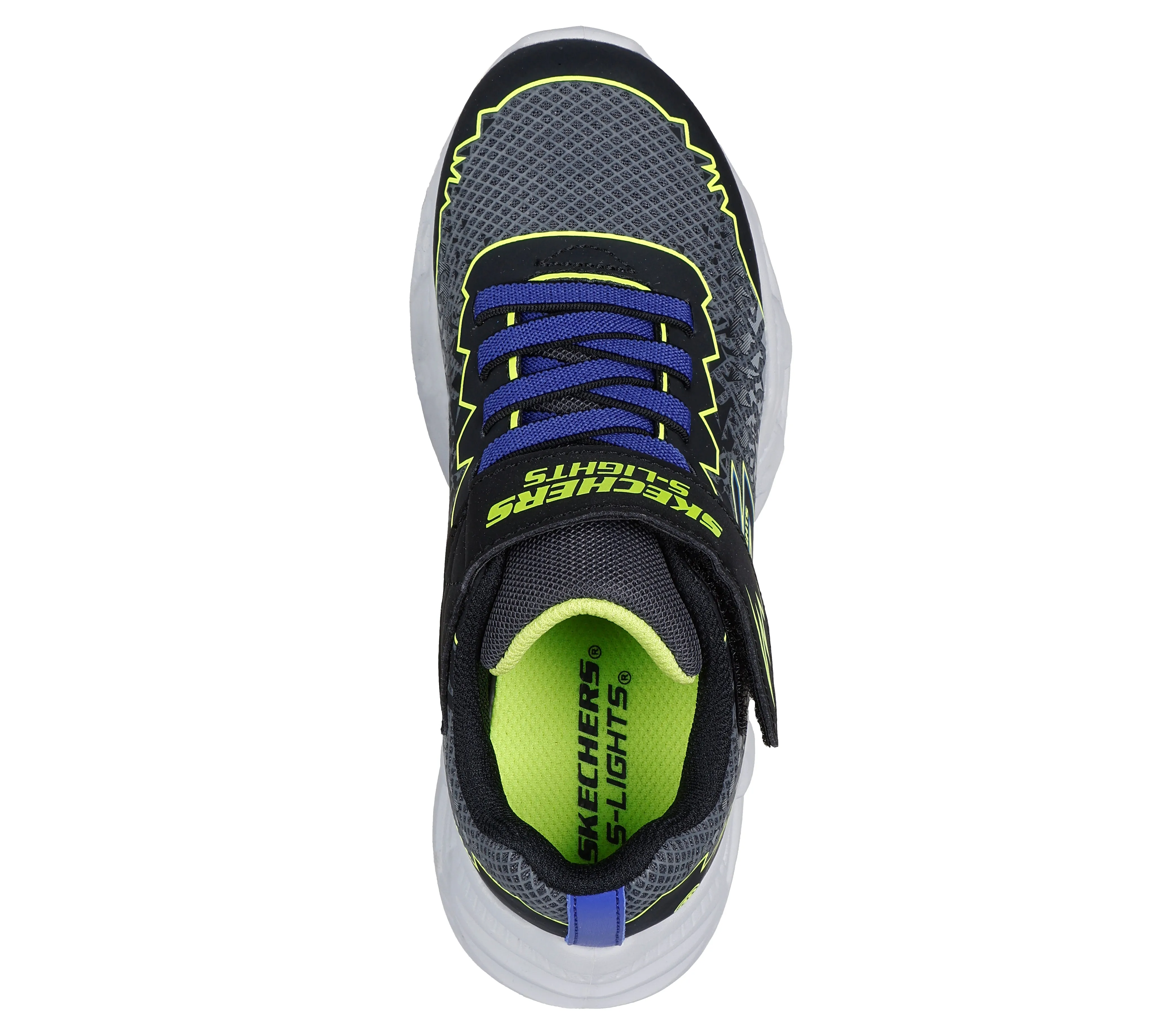 Skechers Vortex Zorento Boys Black Yellow Lights Trainer