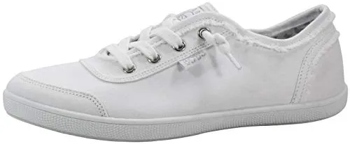 Skechers Women's Bobs B Cute Sneaker, White Canvas