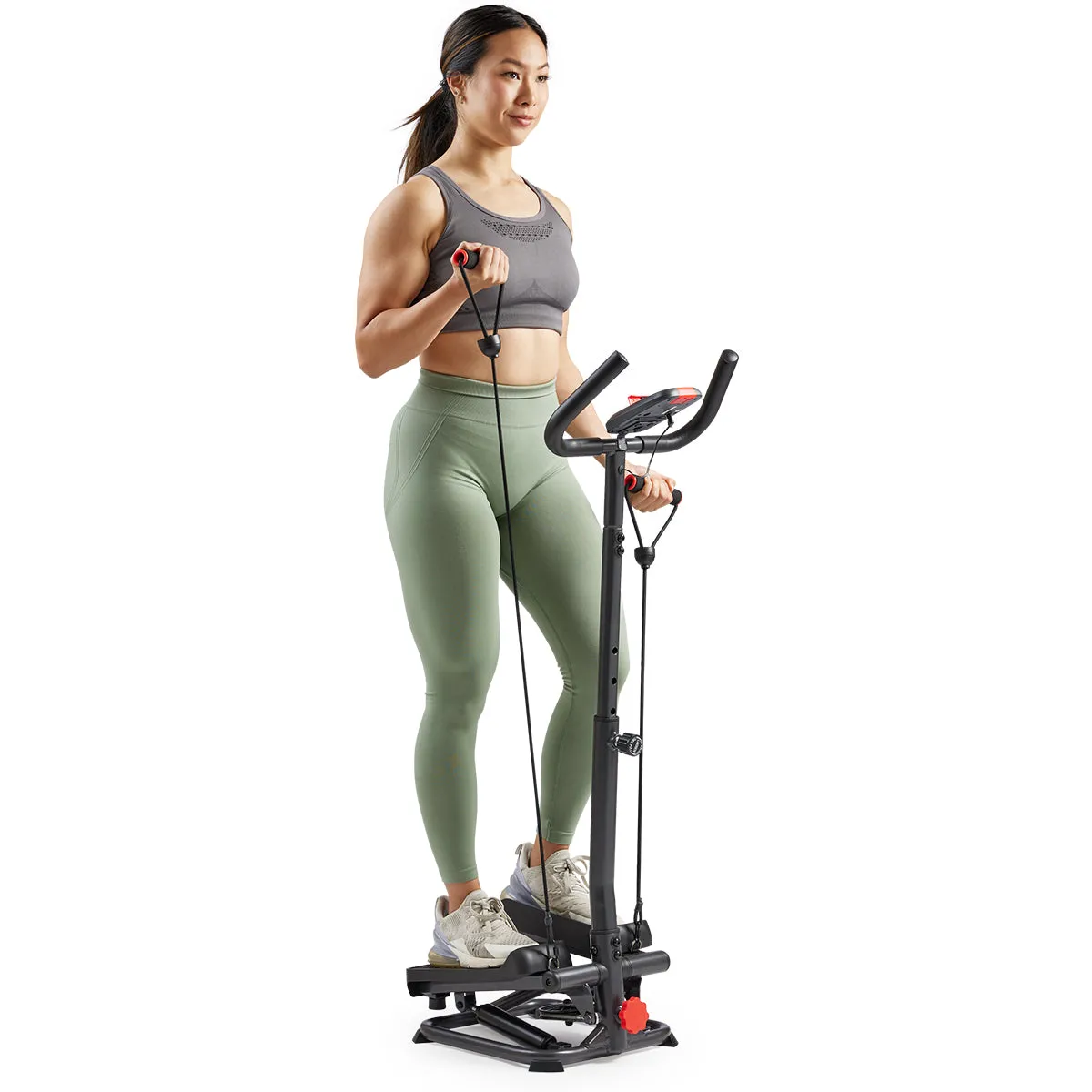 Smart Advanced Stair Exercise Stepper with Handlebar and Resistance Bands