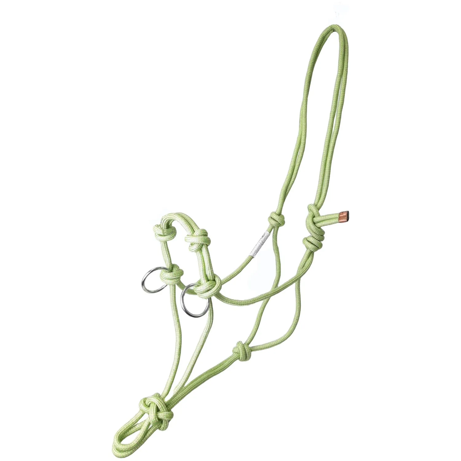 Tahoe Tack Copper Tip Series Horse Rope Training Halter – 4 Knot, 1/4" Stiff Cord with 2 Rings for Enhanced Control, 1-Year Warranty Two Tone BOGO