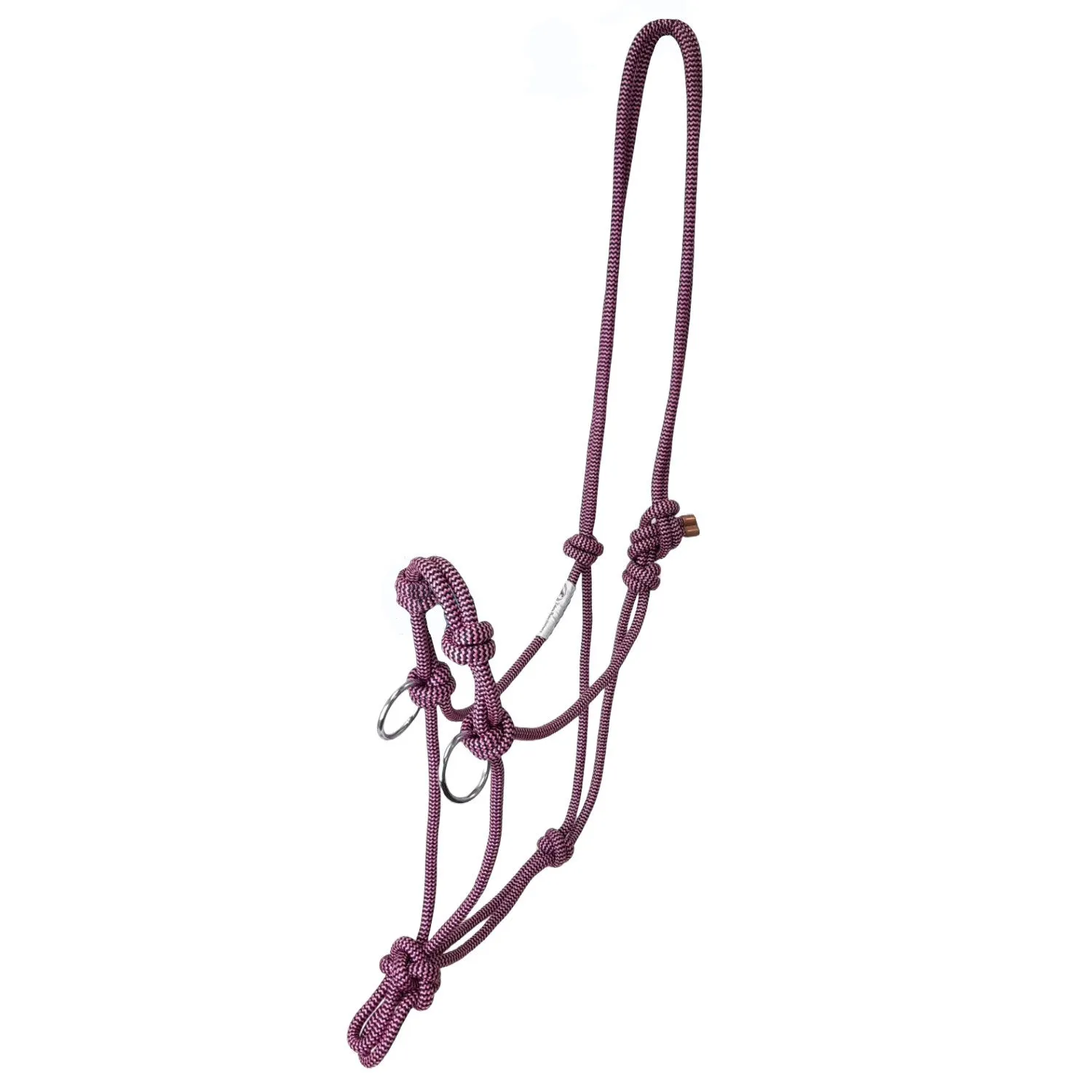 Tahoe Tack Copper Tip Series Horse Rope Training Halter – 4 Knot, 1/4" Stiff Cord with 2 Rings for Enhanced Control, 1-Year Warranty Two Tone BOGO