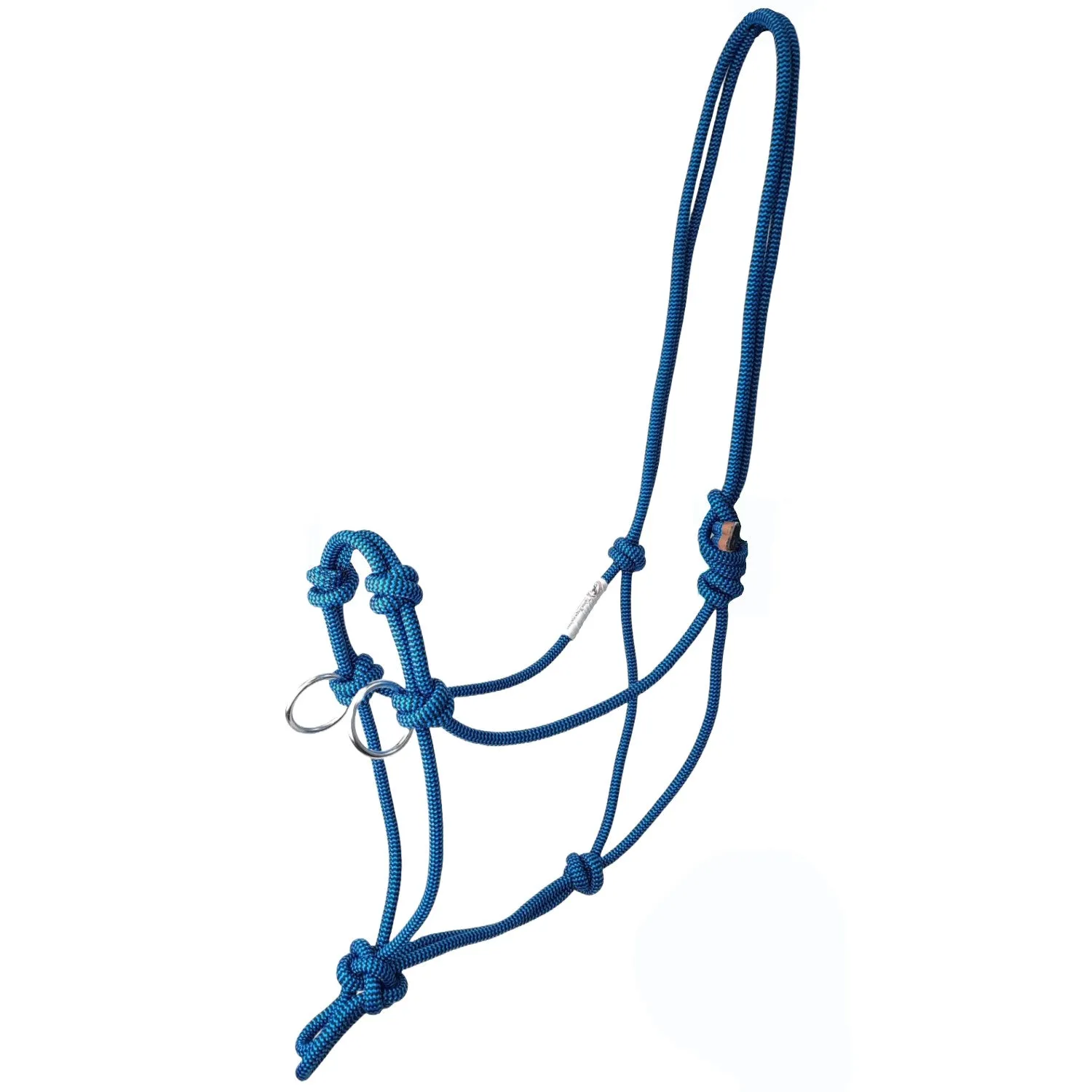 Tahoe Tack Copper Tip Series Horse Rope Training Halter – 4 Knot, 1/4" Stiff Cord with 2 Rings for Enhanced Control, 1-Year Warranty Two Tone BOGO