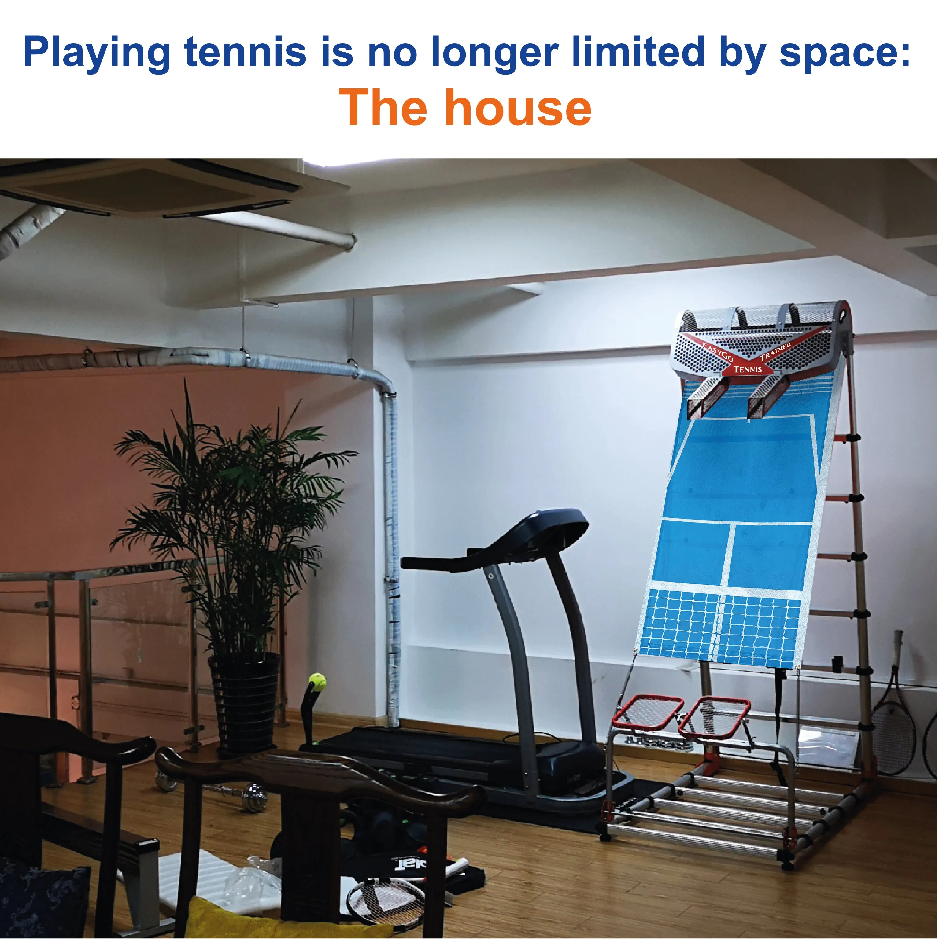 Tennis Trainer – Professional Practice Training Equipment – Real Tennis Action Workout – Ball Drops from Random Holes so Never the Same - Great for Tennis Lovers and Coaches – Commercial Grade - PATENTED