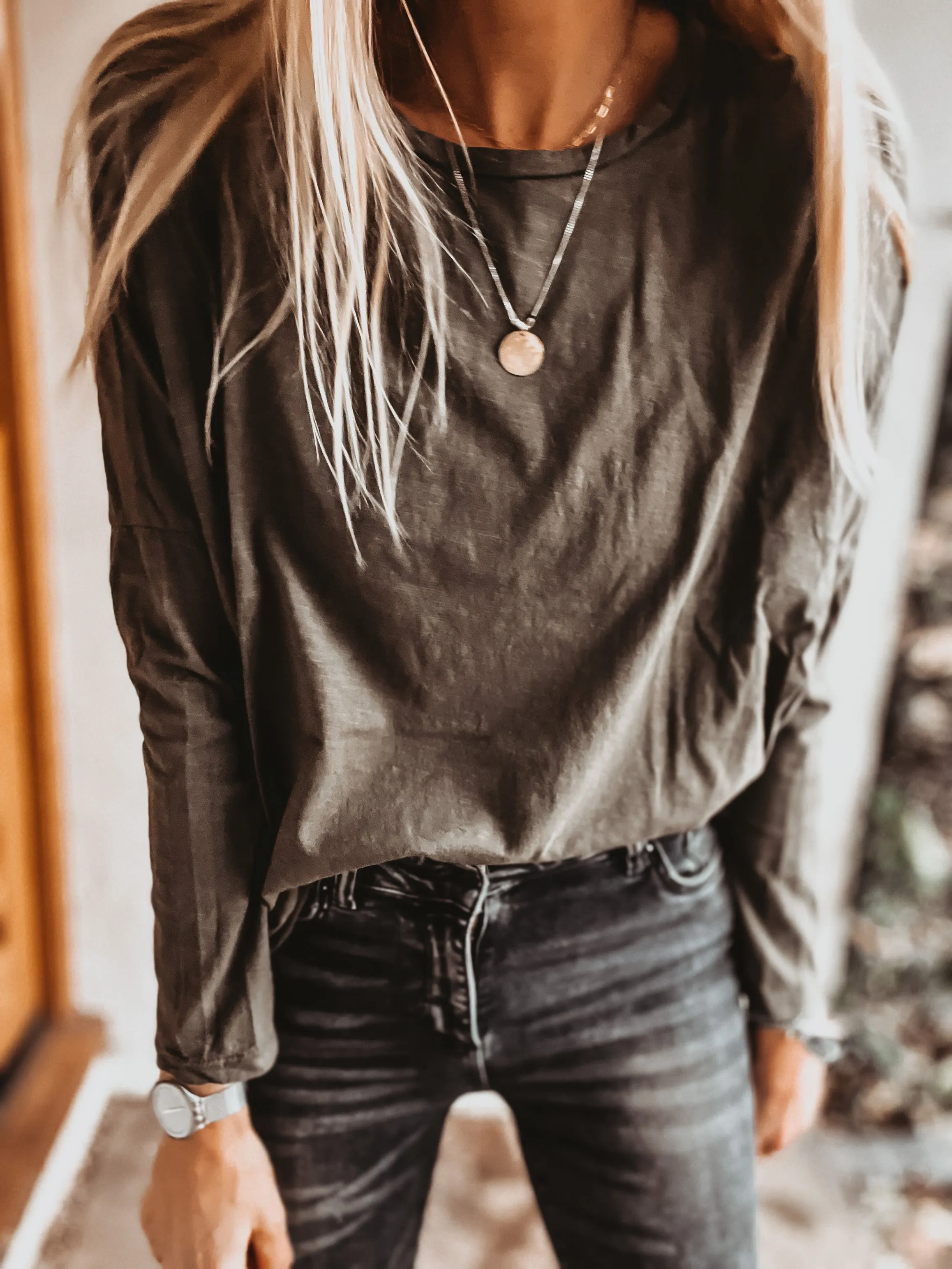 THE PERFECT KHAKI LONG SLEEVED TEE *new*