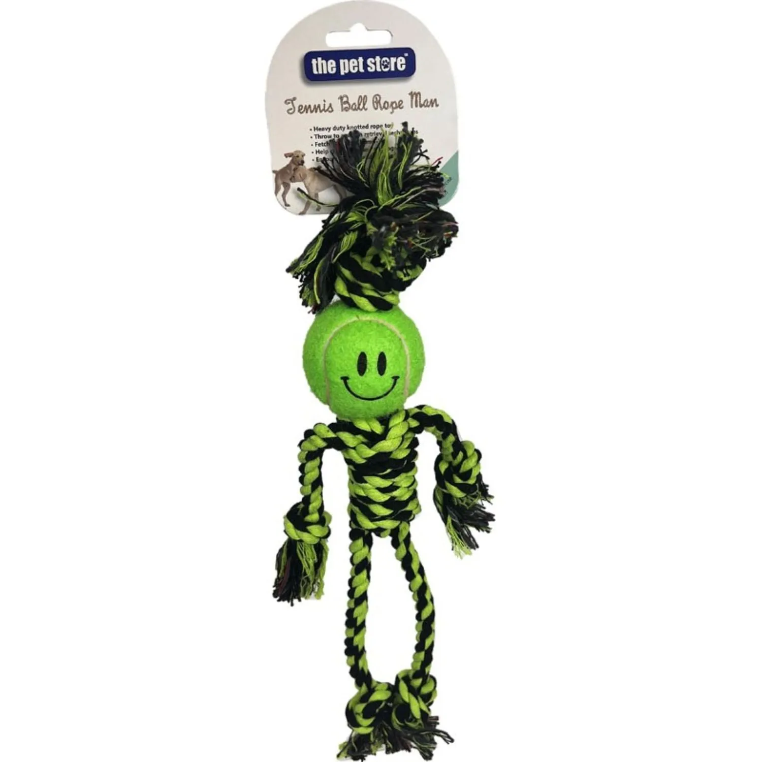 The Pet Store Tennis Ball Rope Man (Choice of 2 Colours)