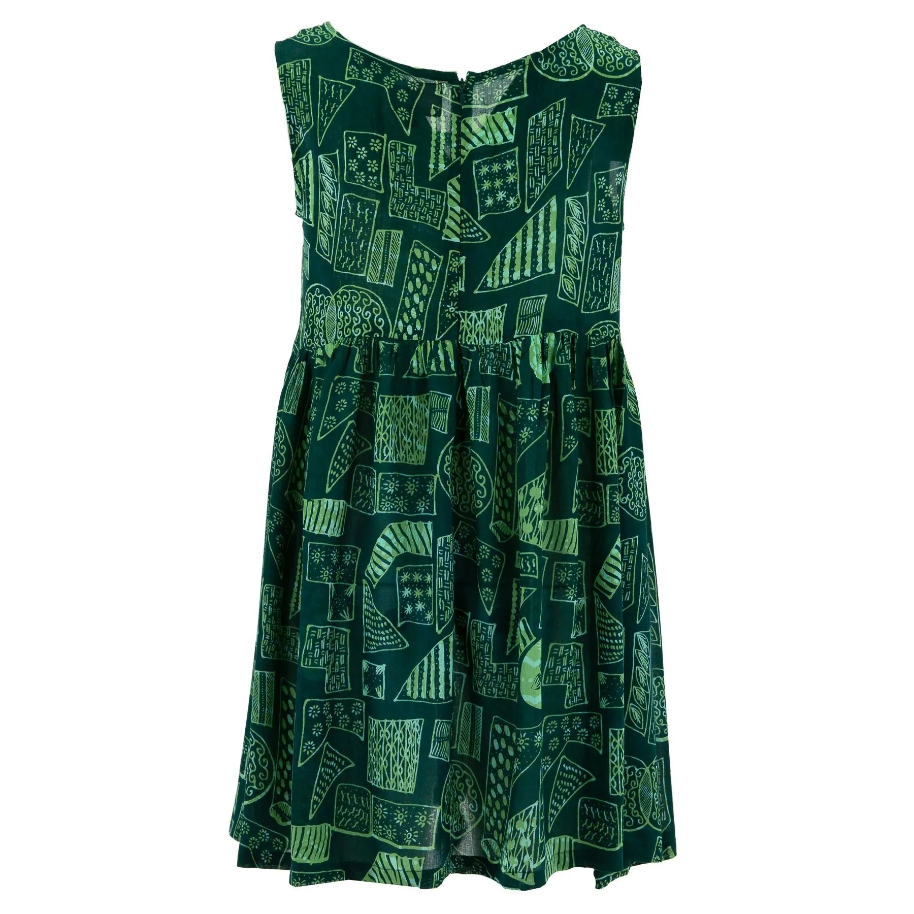 The Shroom Dress - Green Retro Geometric