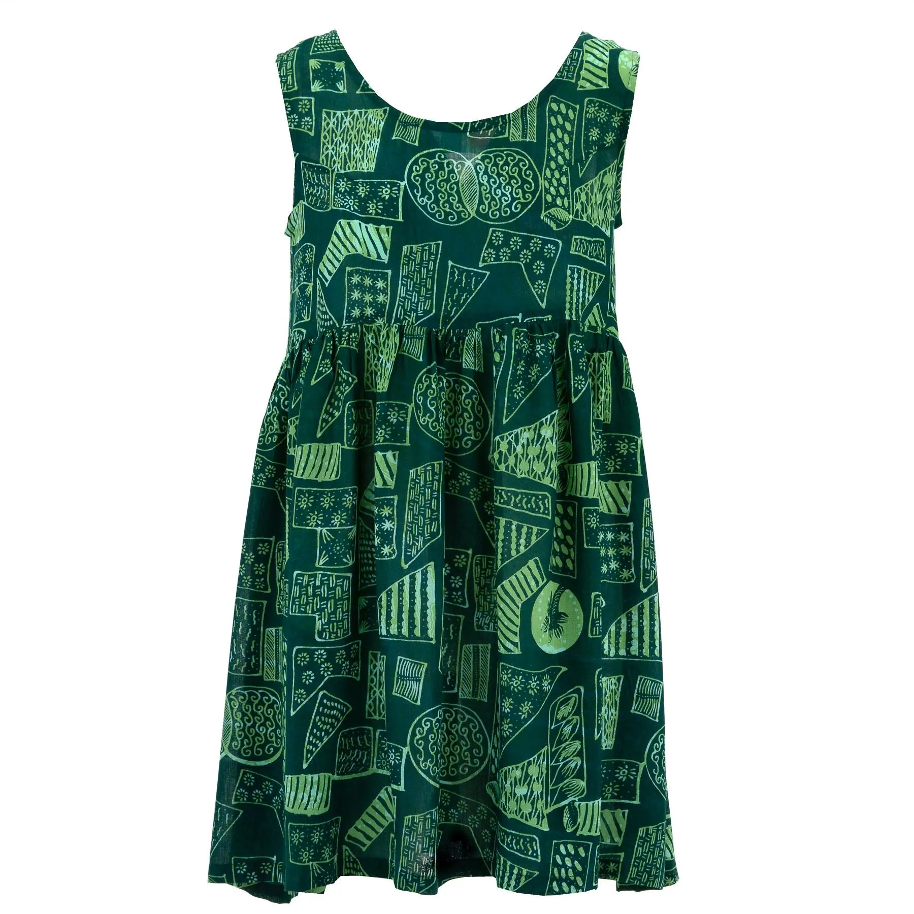 The Shroom Dress - Green Retro Geometric