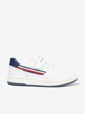 Tommy Hilfiger Boys Low Cut Lace-Up And Velcro Trainers in White