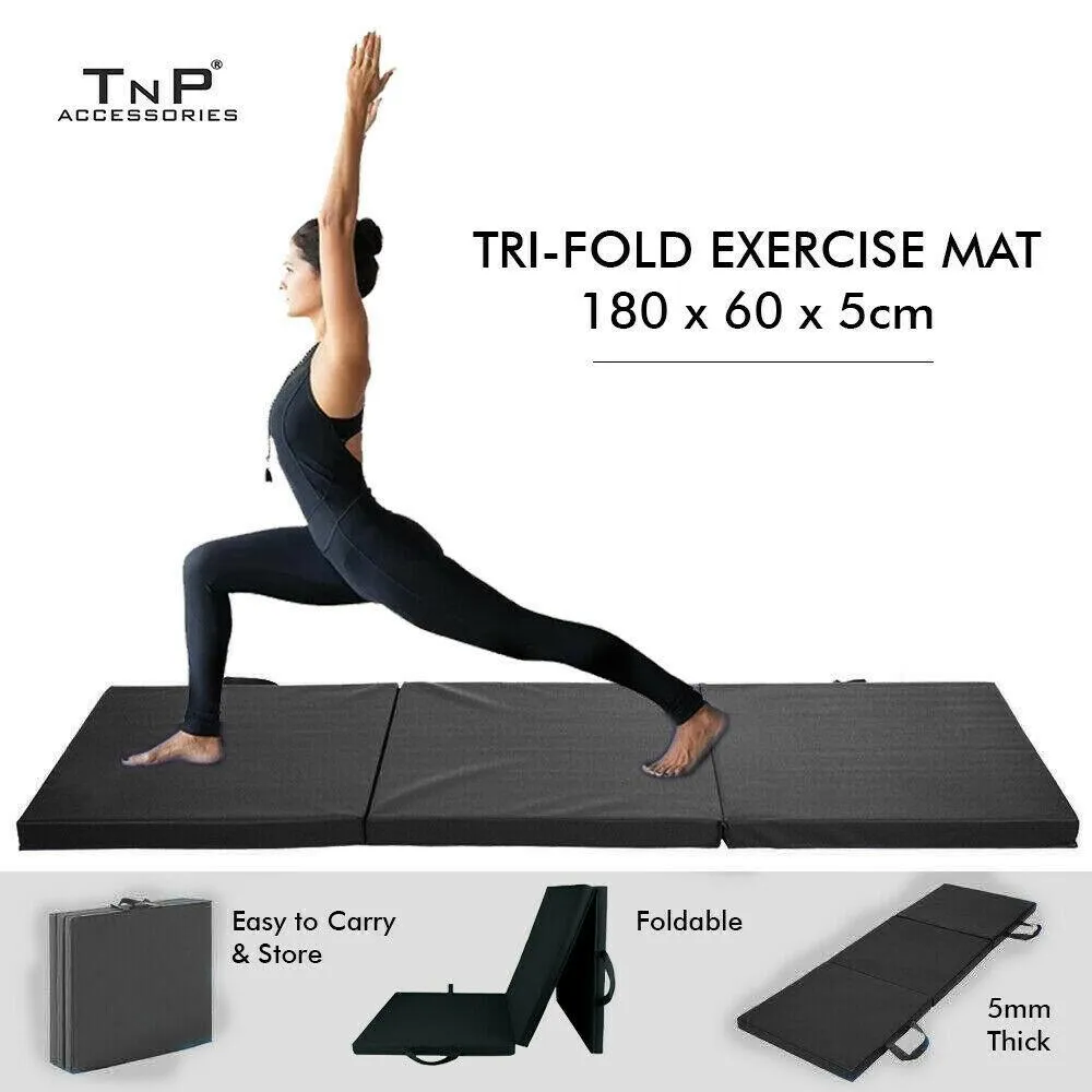 Tri-Fold Exercise Mat 5cm Thick - Black