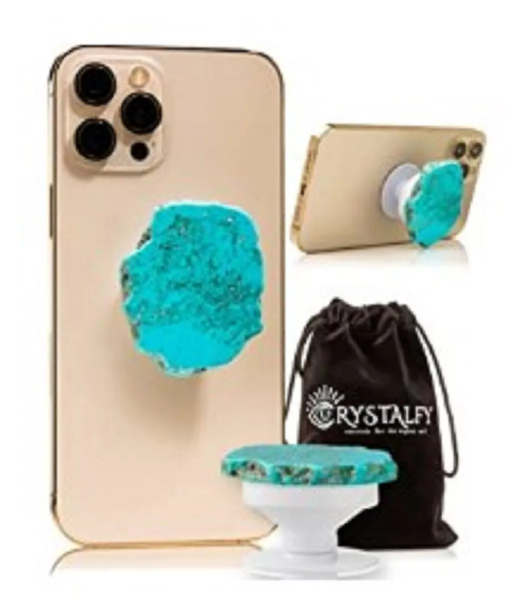 Turquoise Stone Slab Phone Grip