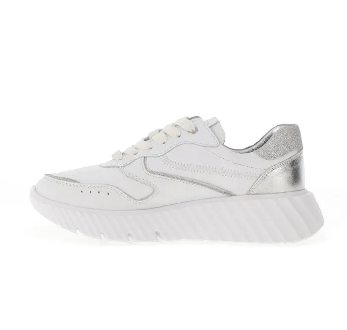 Unisa Womens Ebana Platform Trainer Glitter White/Silver