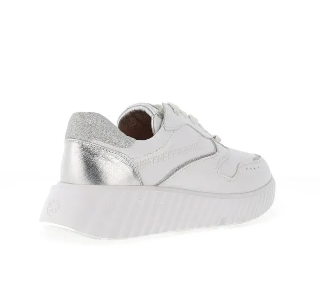 Unisa Womens Ebana Platform Trainer Glitter White/Silver