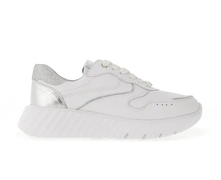 Unisa Womens Ebana Platform Trainer Glitter White/Silver