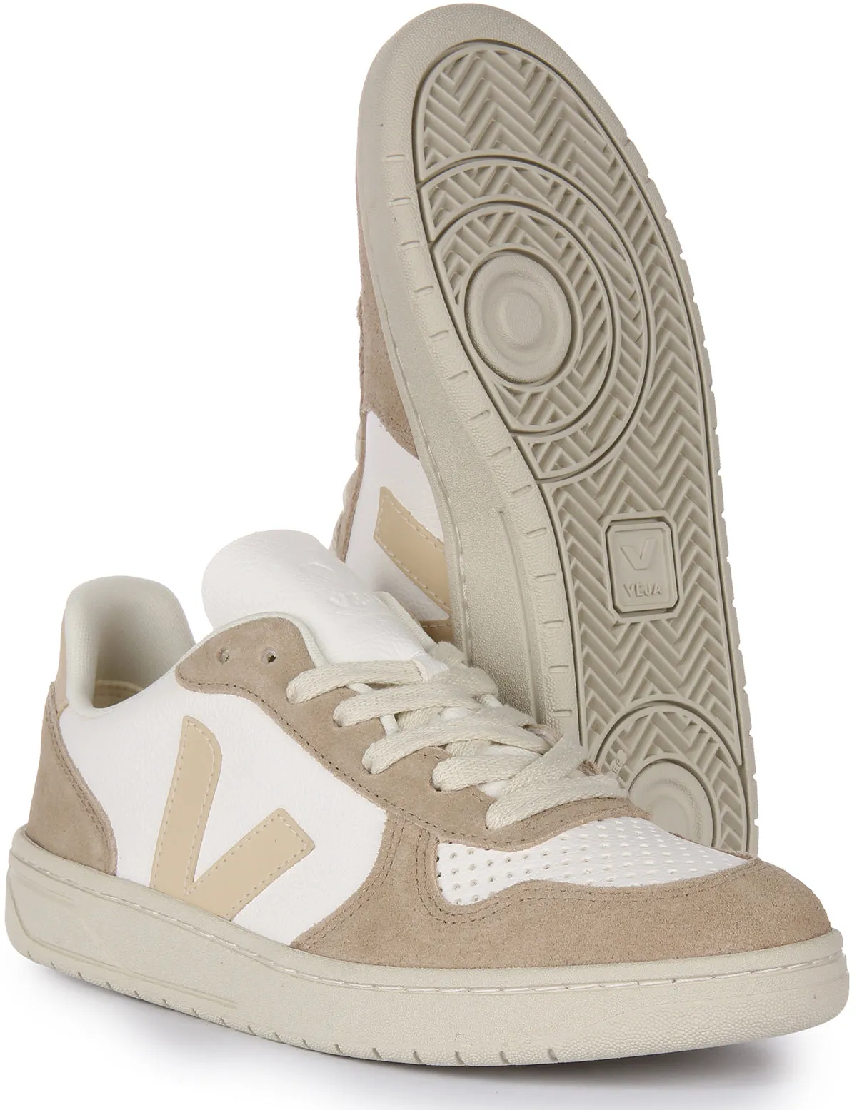 Veja V 10 Chromefree In White Grey For Women