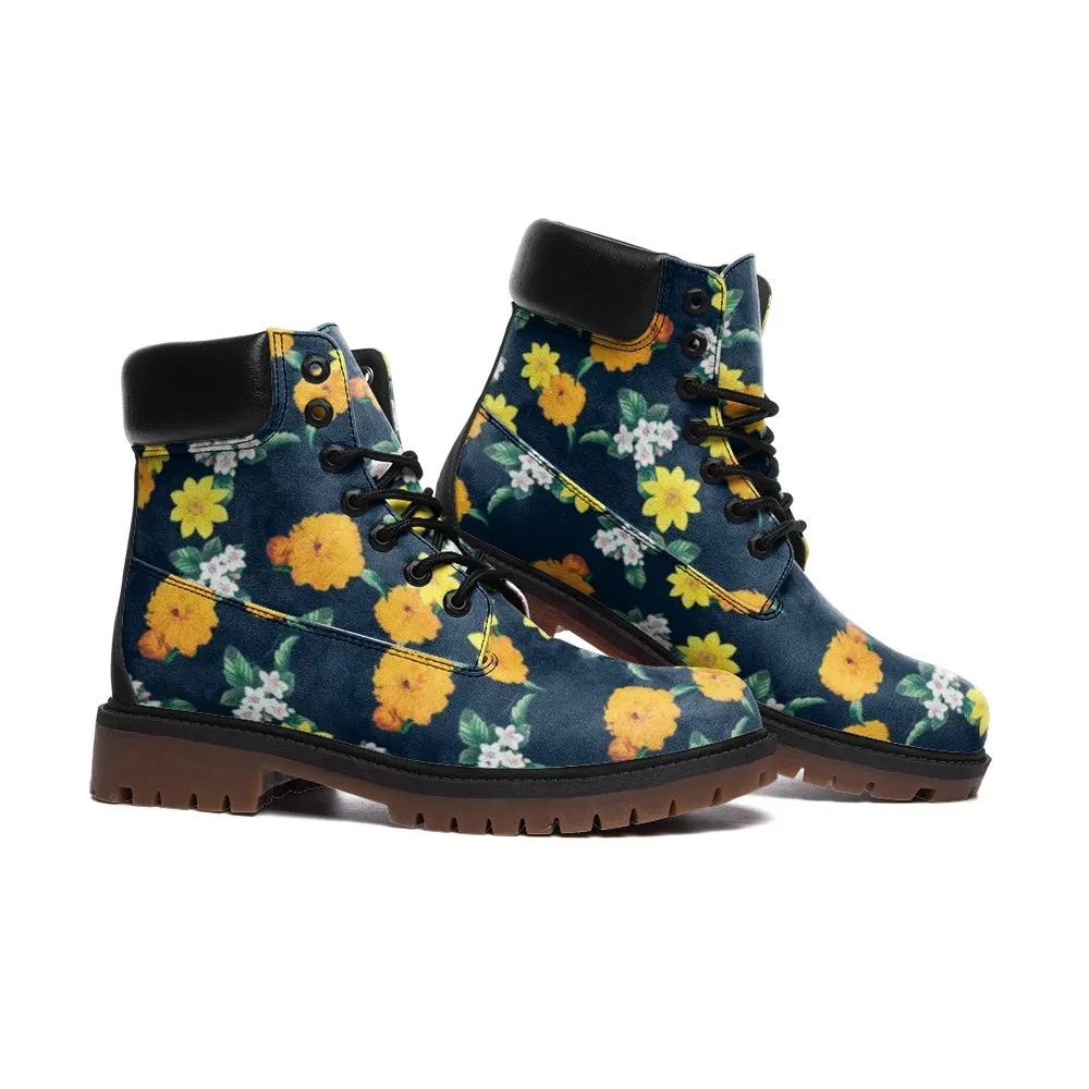 Warm Floral Casual Leather Lightweight boots