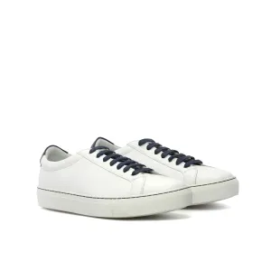 White Nappa Leather Low Kick Trainers