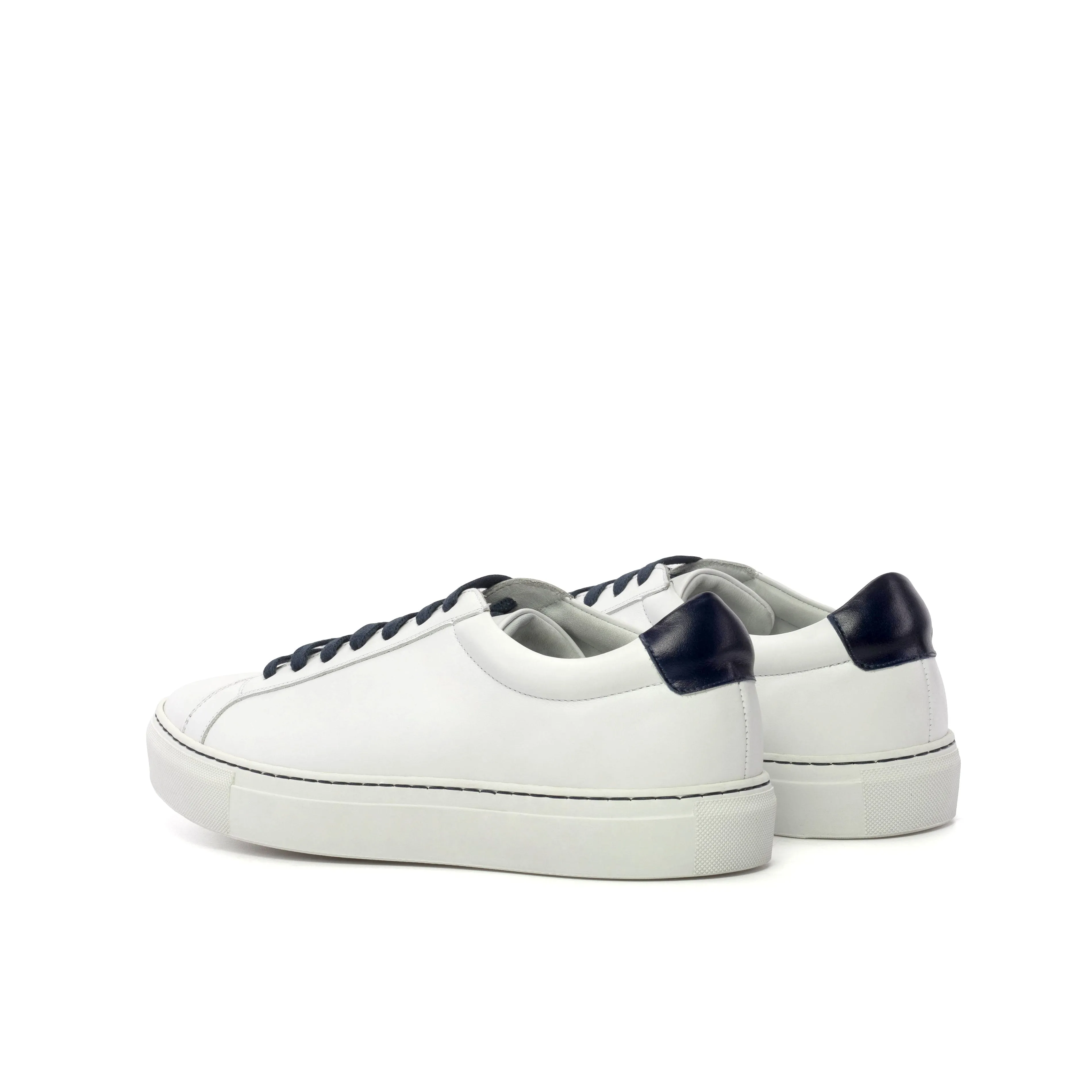 White Nappa Leather Low Kick Trainers