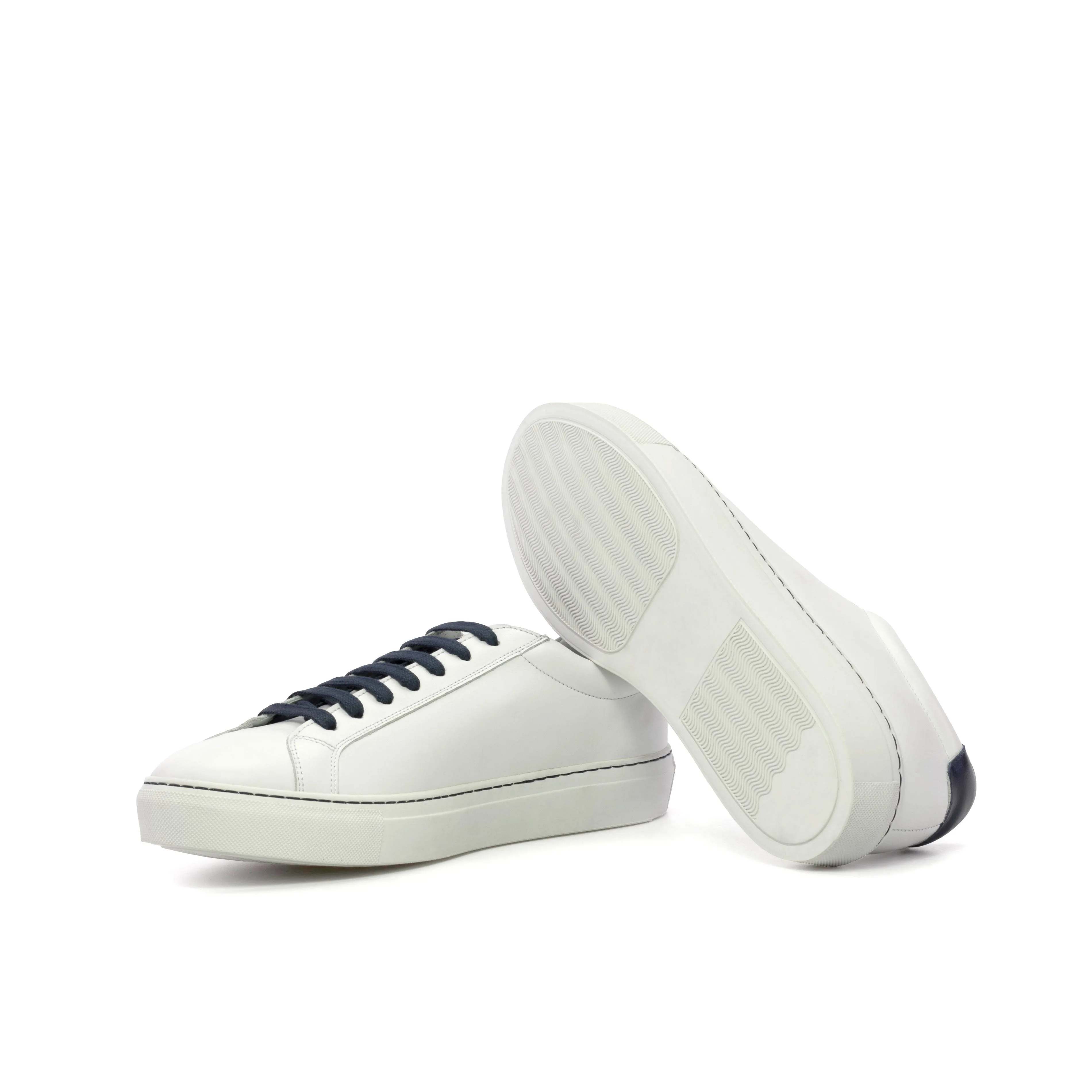 White Nappa Leather Low Kick Trainers