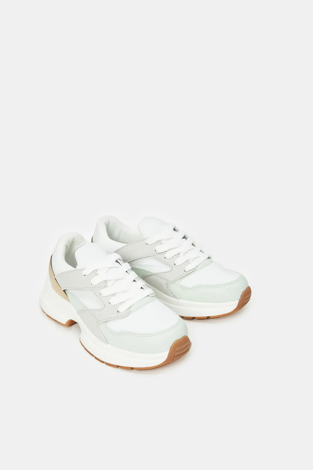 Women White Chunky Sneakers