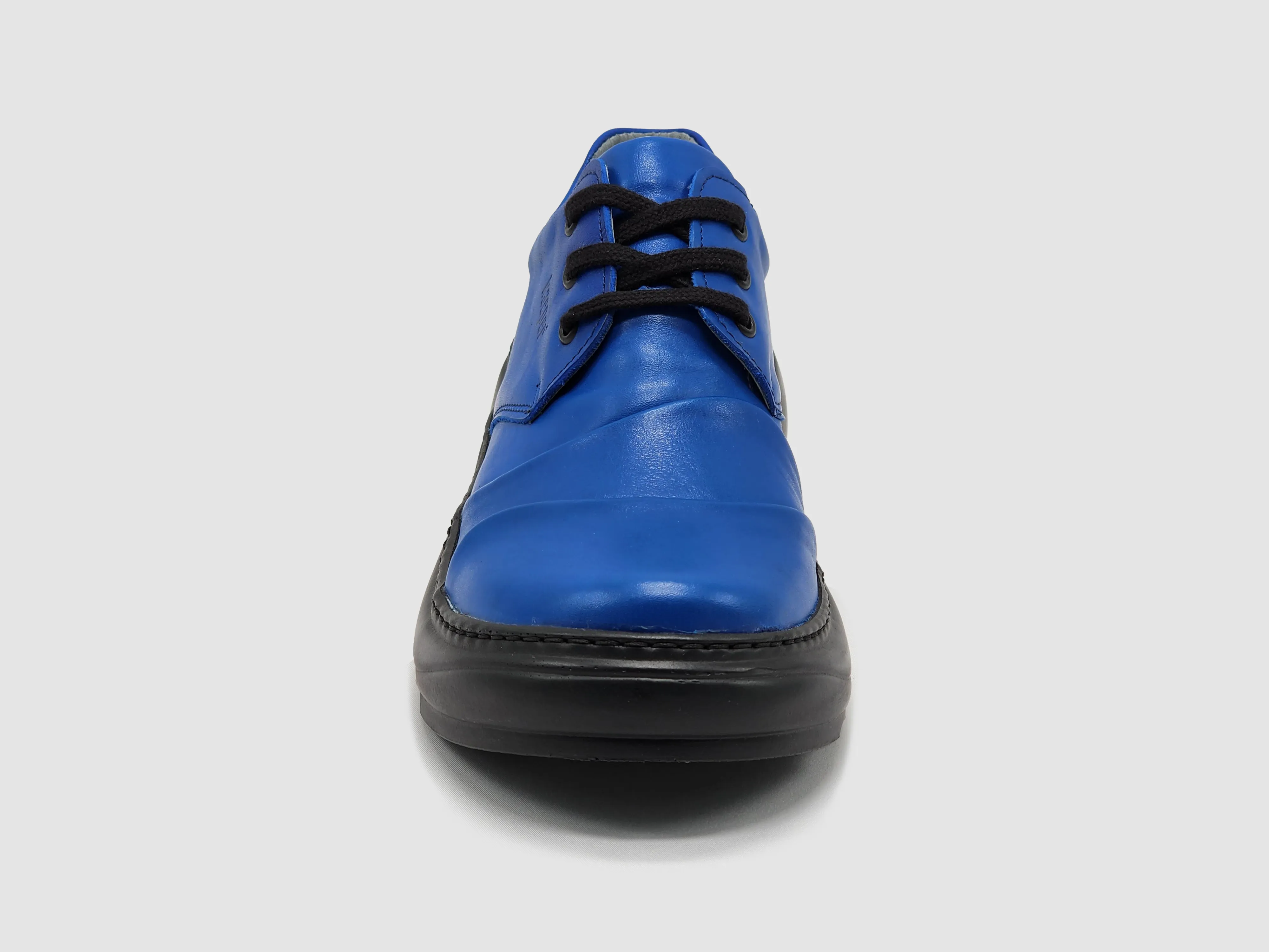 Women's Retro Leather Shoes - Blue