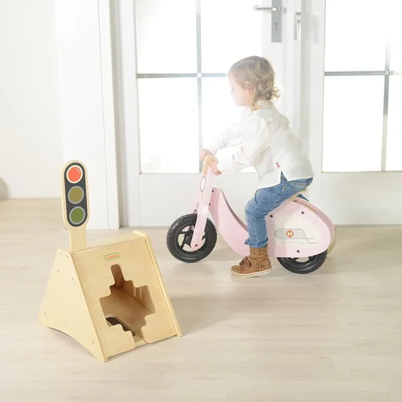 Wooden Balance Bike Retro-Styled Age 3  | Green/Pink