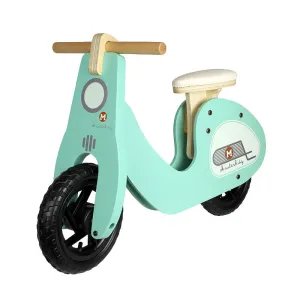 Wooden Balance Bike Retro-Styled Age 3  | Green/Pink